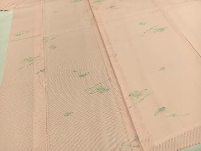 平和屋着物＊夏物　小紋　絽　手描き　草花文　洗える着物　AABF5771fy_3