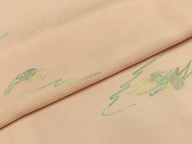 平和屋着物＊夏物　小紋　絽　手描き　草花文　洗える着物　AABF5771fy_4