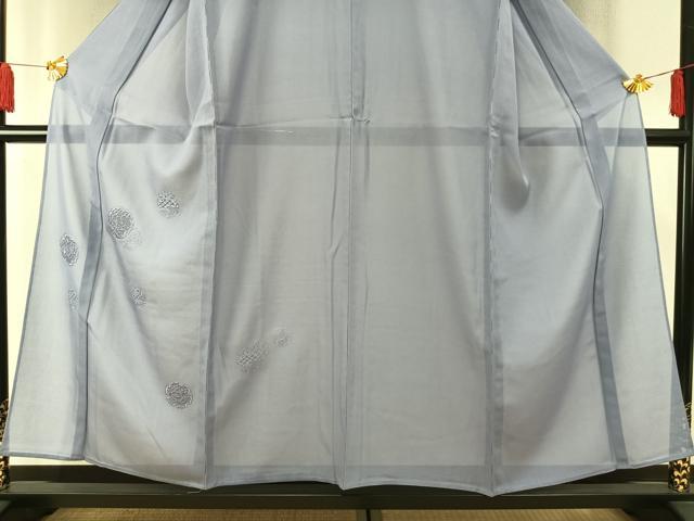 平和屋着物＊夏物　無地絵羽訪問着　絽　雪輪花地紋　藤鼠色　正絹　逸品　未使用　AABF5796fy 平和屋着物＊夏物 無地絵羽訪問着 絽 雪輪花地紋 藤鼠