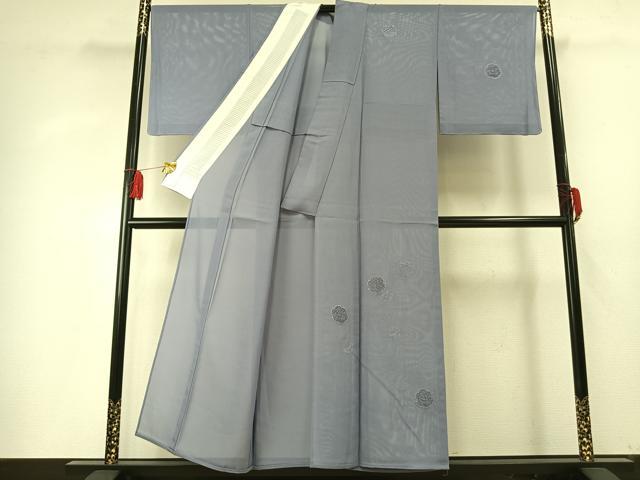 平和屋着物＊夏物　無地絵羽訪問着　絽　雪輪花地紋　藤鼠色　正絹　逸品　未使用　AABF5796fy 平和屋着物＊夏物 無地絵羽訪問着 絽 雪輪花地紋 藤鼠