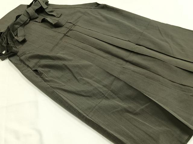 平和屋着物＊夏物　男性　行灯袴　絽　縞　正絹　逸品　AABF5811fy