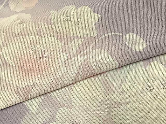 平和屋着物＊夏物　訪問着　絽　手描き　草花文　暈し染め　銀彩　洗える着物　AABF5828fy_4