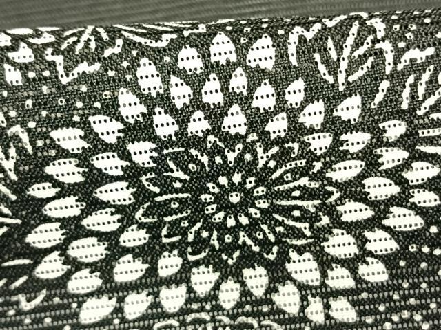 平和屋着物＊夏物　訪問着　絽　型染め　草花文　黒地　洗える着物　未使用　AABF5834fy_5