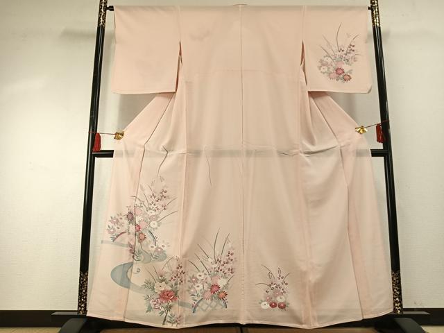 平和屋着物＊夏物　訪問着　絽　草花文　暈し染め　正絹　逸品　AABF5906fy