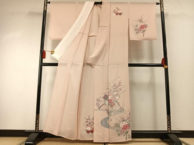 平和屋着物＊夏物　訪問着　絽　草花文　暈し染め　正絹　逸品　AABF5906fy_1