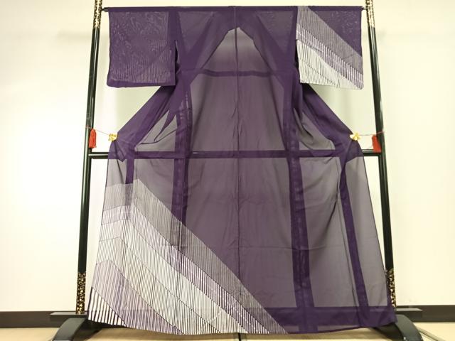 平和屋着物＊夏物　訪問着　絽　斜縞　正絹　逸品　AABF5908fy