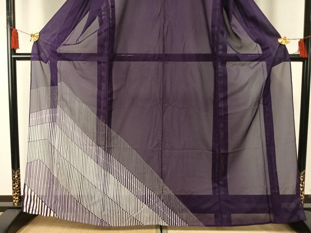 平和屋着物＊夏物　訪問着　絽　斜縞　正絹　逸品　AABF5908fy_2