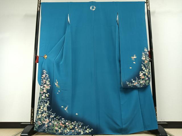 平和屋着物○豪華振袖 友禅 作家物 草花文 暈し染め 正絹 逸品 