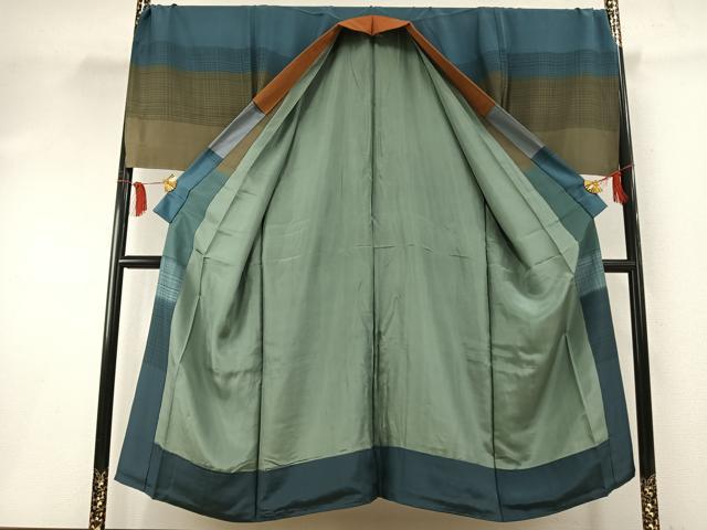 平和屋着物●男性　長襦袢　袷　横段文　正絹　逸品　AABF5966fy 正絹 逸品 長襦袢 袷 平和屋着物○男性 横段文 AABF5966fy 平和屋着物