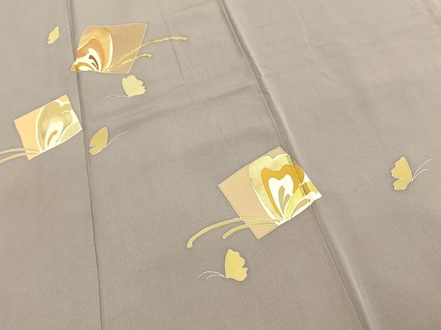 平和屋着物●訪問着　駒刺繍　色紙舞蝶文　金彩　正絹　逸品　AABF5970fy 平和屋着物○訪問着 駒刺繍 色紙舞蝶文 金彩 正絹 逸品 AABF5970fy