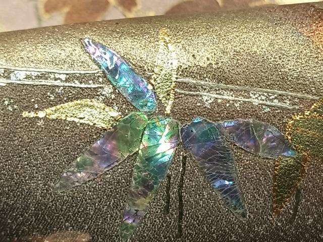 平和屋着物●訪問着　作家物　手描き　珠虹箔　螺鈿　繪夢工房　風景花文　暈し染め　金銀彩　反端付き　正絹　逸品　AABF5979fy_5