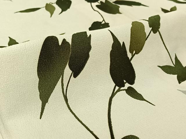 平和屋着物▽上質な小紋　単衣　草葉文　金銀彩　正絹　逸品　AABF6028jh_5