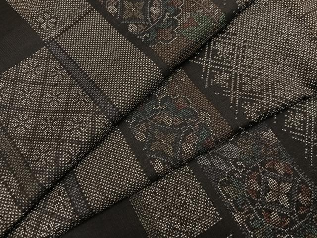 平和屋着物●本場大島紬　カタス7マルキ　吉祥花間道　やまと誂製　正絹　逸品　AABF6049ph