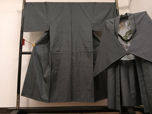 平和屋着物●男性　本場大島紬　アンサンブル　100亀甲　総詰め　正絹　逸品　未使用　AABF6078ph