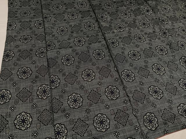 平和屋着物●本場大島紬　割込み絣　舞花文　正絹　逸品　AABF6103ph_3