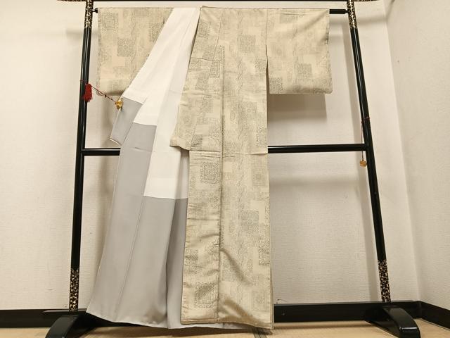 平和屋着物●上質な紬　花尽くし　正絹　逸品　AABF6105ph_2