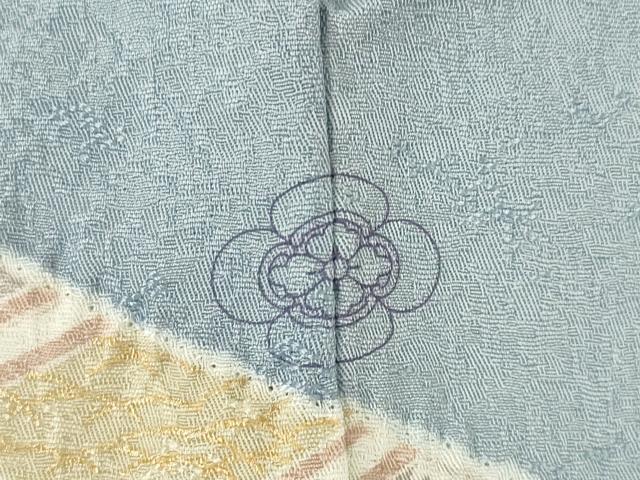 平和屋着物●訪問着　友禅　駒刺繍　絞り　雪輪花文　ロング丈　正絹　逸品　AABF6155ck_7