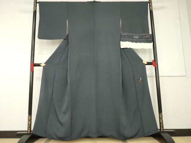 平和屋着物●国際的伝統工芸作家　十二代・藤林徳扇　苑寿　小紋　霞文　華乃式部　天目暈し　反端付き　正絹　逸品　AABF6176ck 平和屋着物○国際的伝統工芸作家 十二代・藤林徳扇 苑寿 小紋 霞文 華