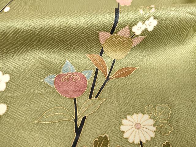平和屋着物●訪問着　枝花文　暈し染め　金彩　正絹　逸品　AABF6190ck_6