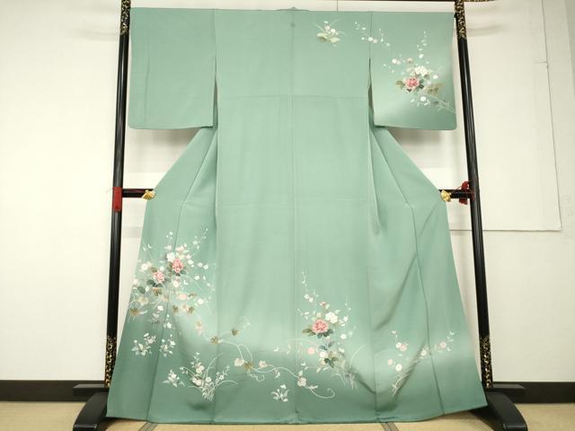 平和屋着物●訪問着　枝花文　暈し染め　正絹　逸品　AABF6198ck