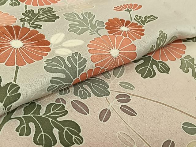 平和屋着物▽訪問着　単衣　刺繍　草花文　暈し染め　正絹　逸品　AABF6421jh_4