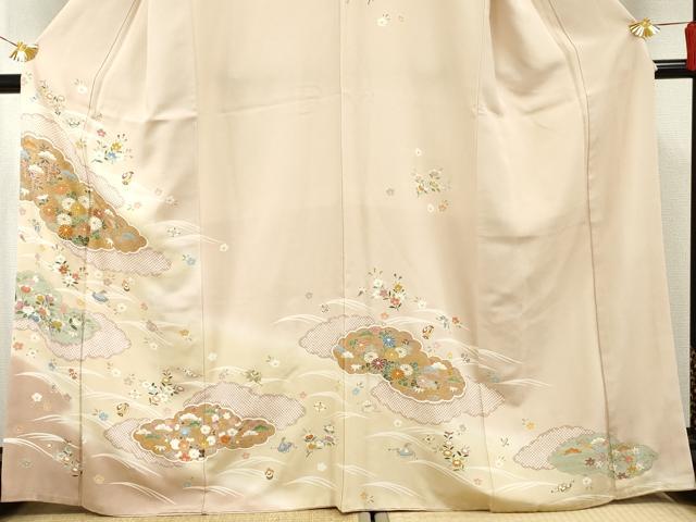 平和屋着物●訪問着　友禅　駒刺繍　雲重ね吉祥花宝尽くし　金彩　正絹　逸品　AABF6572cs_2