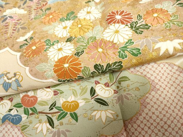 平和屋着物●訪問着　友禅　駒刺繍　雲重ね吉祥花宝尽くし　金彩　正絹　逸品　AABF6572cs_5