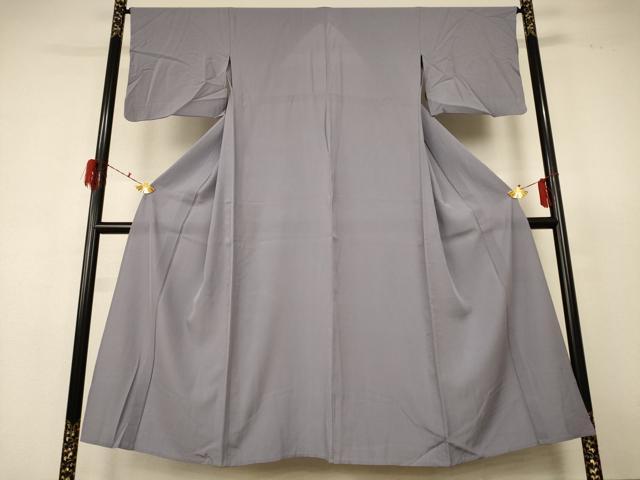 平和屋着物＊夏物　色無地　絽　桔梗鼠色　正絹　逸品　AABF6806jd