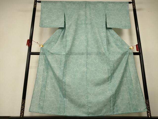 平和屋着物＊夏物　小紋　絽　花尽くし　洗える着物　未使用　AABF6844jd_1