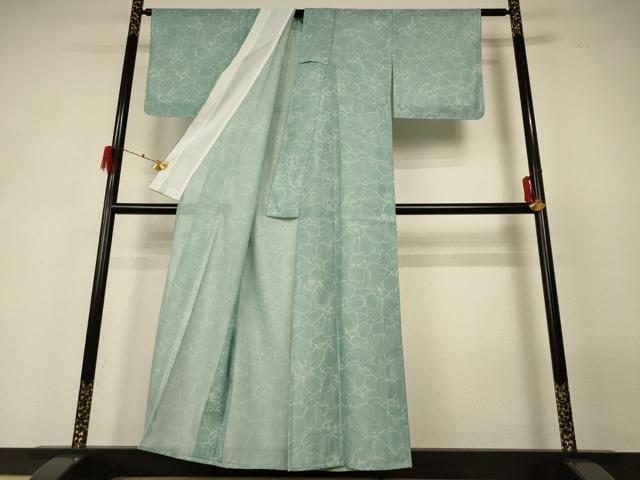 平和屋着物＊夏物　小紋　絽　花尽くし　洗える着物　未使用　AABF6844jd_2
