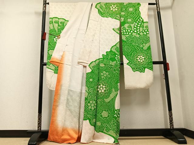 平和屋着物●豪華振袖　駒刺繍　絞り　草花文　正絹　逸品　AABF6945ph_1