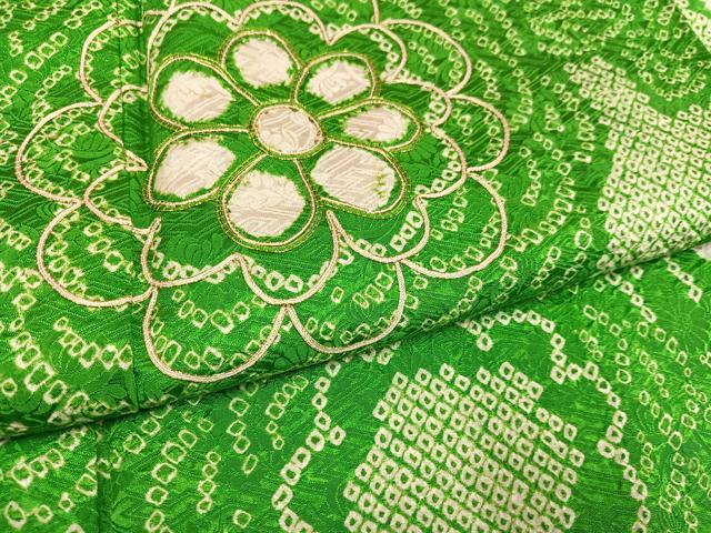 平和屋着物●豪華振袖　駒刺繍　絞り　草花文　正絹　逸品　AABF6945ph_4