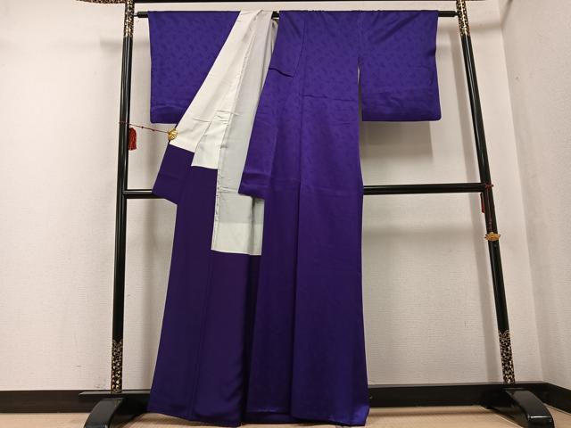 平和屋着物●上質な色無地　葡萄色　正絹　逸品　AABF6973ph_2