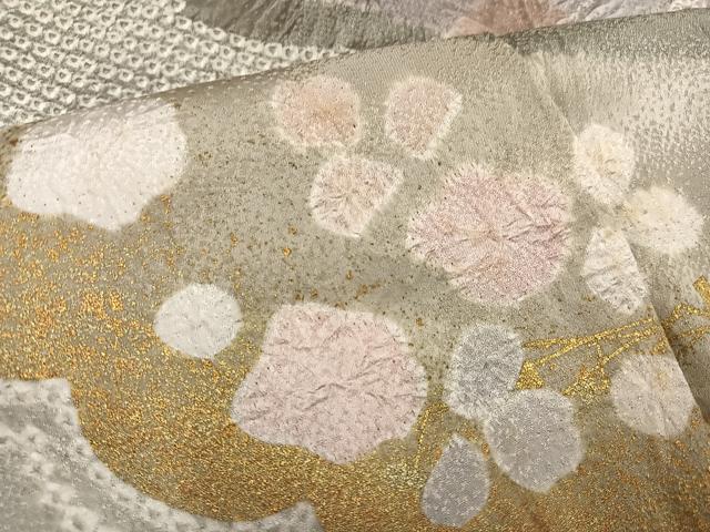 平和屋着物●訪問着　絞り　舞花文　金彩　正絹　逸品　AABF6984ph 平和屋着物○訪問着 絞り 舞花文 金彩 正絹 逸品 AABF6984ph