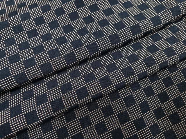 平和屋着物●上質な小紋　市松文　正絹　逸品　AABF6997ph