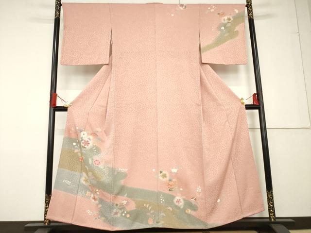 平和屋着物●訪問着　辻が花　舞花文　金彩　正絹　逸品　AABF7019ck