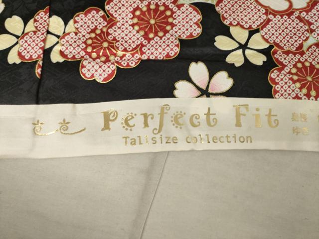 平和屋着物●豪華振袖　御所車花文　黒地　丹後ちりめん　仮絵羽　逸品　未使用　AABF7022ck_7