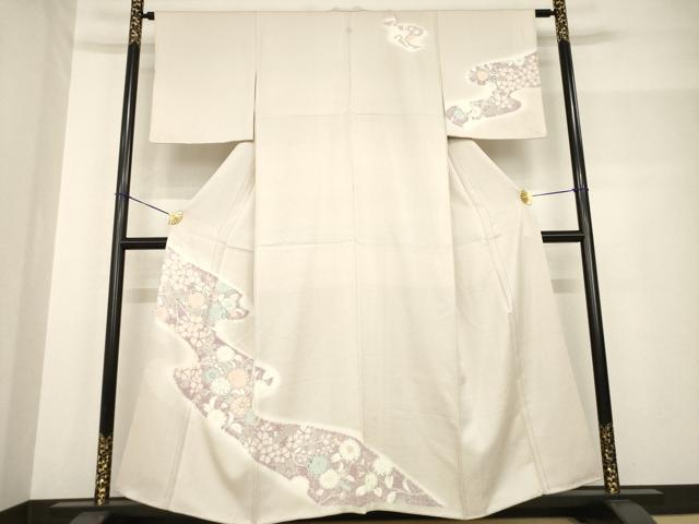 平和屋着物●訪問着　辻が花　駒刺繍　正絹　逸品　AABF7064ck