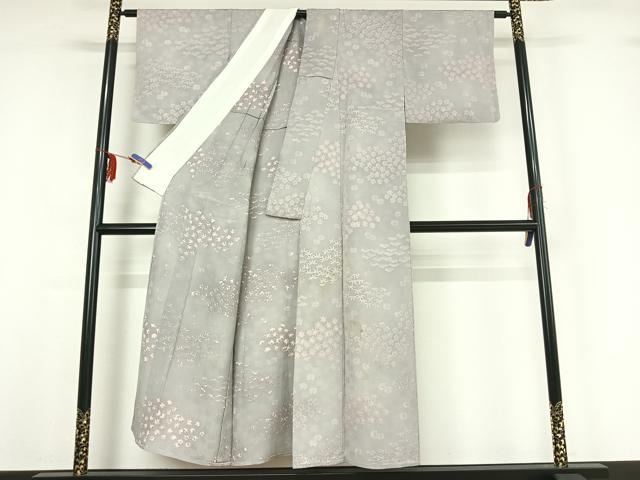 平和屋着物▽上質な小紋　単衣　地紋起こし　松竹梅文　正絹　逸品　AABF7106jh_2