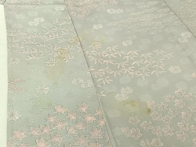 平和屋着物▽上質な小紋　単衣　地紋起こし　松竹梅文　正絹　逸品　AABF7106jh_3
