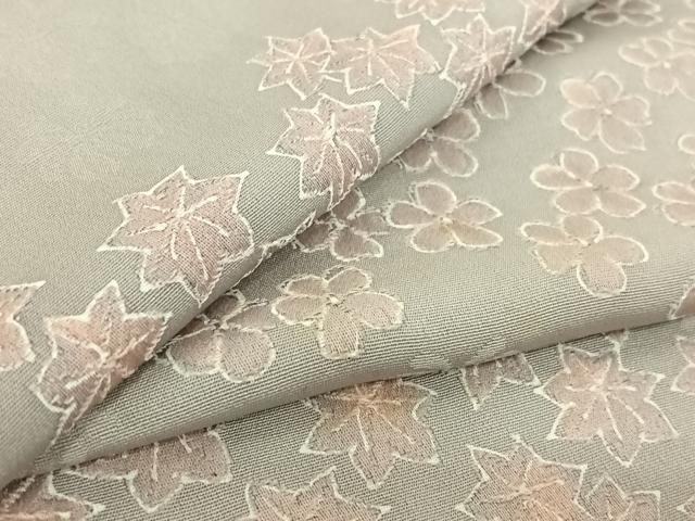 平和屋着物▽上質な小紋　単衣　地紋起こし　松竹梅文　正絹　逸品　AABF7106jh