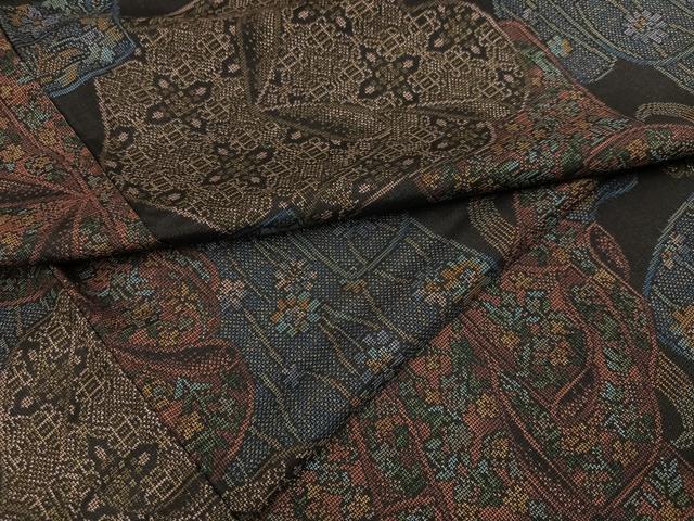 平和屋着物●本場大島紬　カタス9マルキ　誰が袖花文　正絹　逸品　未使用　AABF8120ph