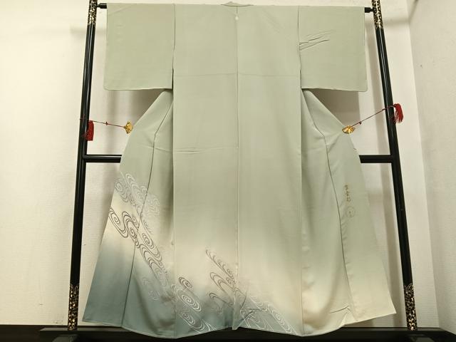 平和屋着物●金彩友禅　卓越技能者・名工・和田光正監修　京金彩　色留袖　華陽　流水文　暈し染め　銀彩　正絹　逸品　AABF8139ph