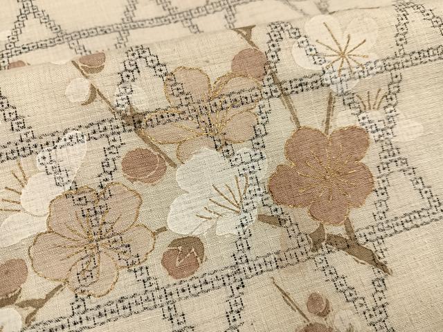 平和屋着物●本場結城紬　重要無形文化財　訪問着　手描き　100亀甲　枝花文　金彩　銀座おゝぎ屋扱い　正絹　逸品　AABF8159ph