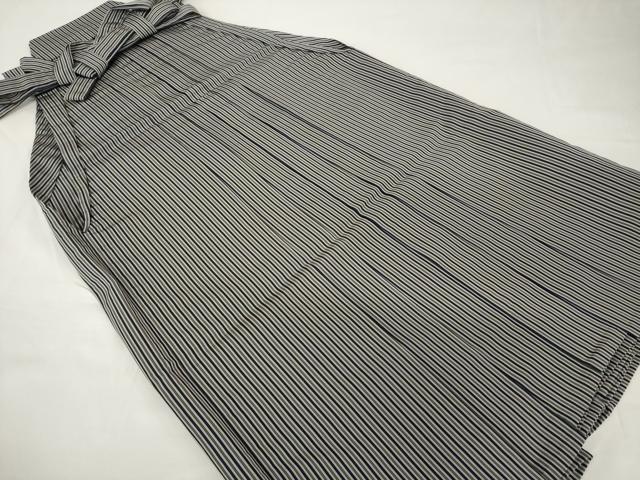 平和屋着物●男性　行灯袴　縞　正絹　逸品　AABF8162ck