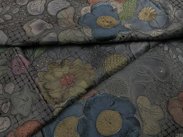 平和屋着物●上質な小紋　中国三大刺繍　汕頭刺繍　スワトウ刺繍　総刺繍　辻が花　正絹　逸品　AABF8724ph