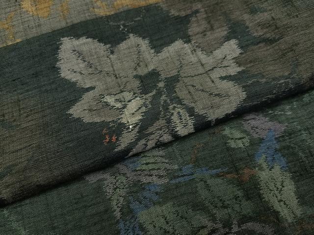 平和屋着物●小千谷紬　百柄　草花文　正絹　逸品　AABF8783ph_4
