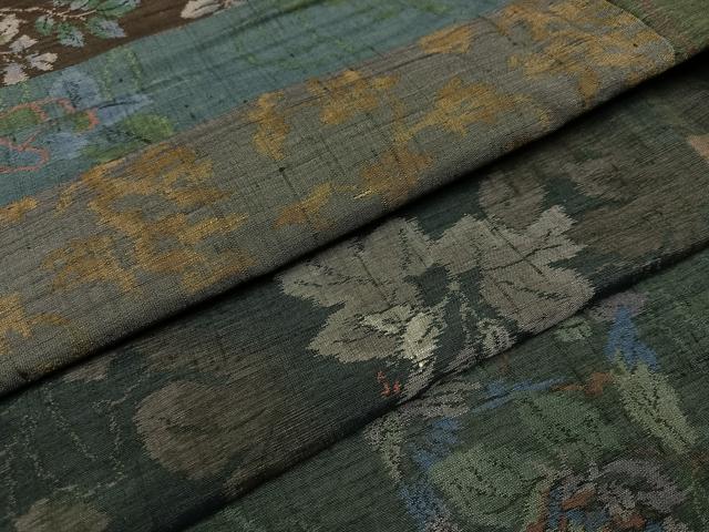 平和屋着物●小千谷紬　百柄　草花文　正絹　逸品　AABF8783ph 平和屋着物○小千谷紬 百柄 草花文 正絹 逸品 AABF8783ph 【公式通販】