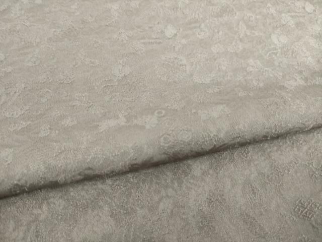 平和屋着物●上質な色無地　吉祥花地紋　煤色　正絹　逸品　AABF8962ck 平和屋着物○上質な色無地 吉祥花地紋 煤色 正絹 逸品 AABF8962ck