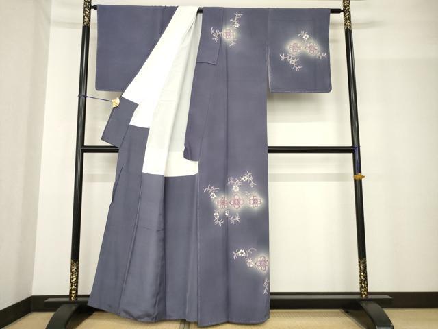 平和屋着物●訪問着　刺繍　舞花文　暈し染め　金彩　正絹　逸品　AABF9019ck_1